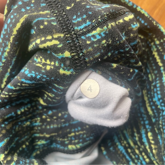 Lululemon Pants Wunder Under Crop Womens 4 High Rise Tweed Runner Pattern Black - Picture 8 of 13